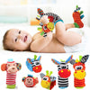 Cartoon Plush Socks Wrist Strap Rattles