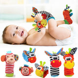 Cartoon Plush Socks Wrist Strap Rattles