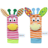 Cartoon Plush Socks Wrist Strap Rattles