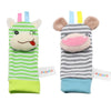 Cartoon Plush Socks Wrist Strap Rattles