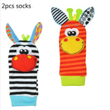 Cartoon Plush Socks Wrist Strap Rattles